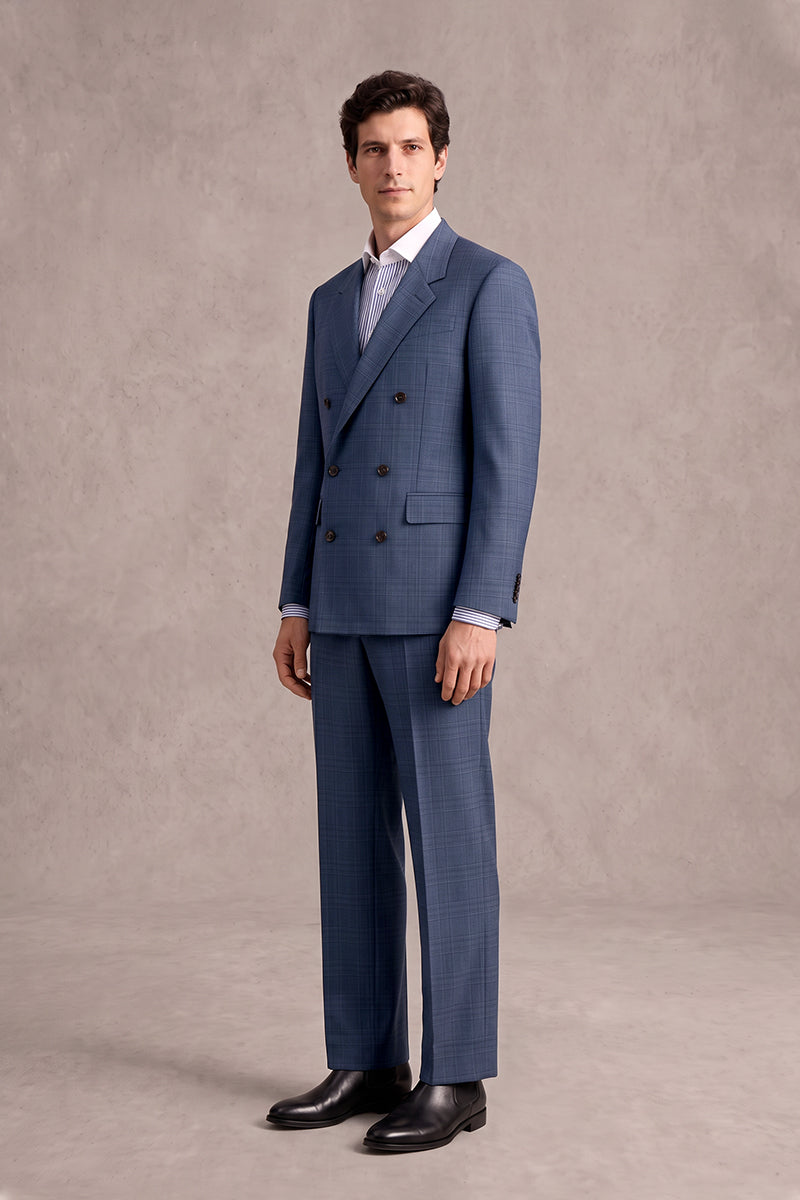 Blue 50% Merino Wool Suits