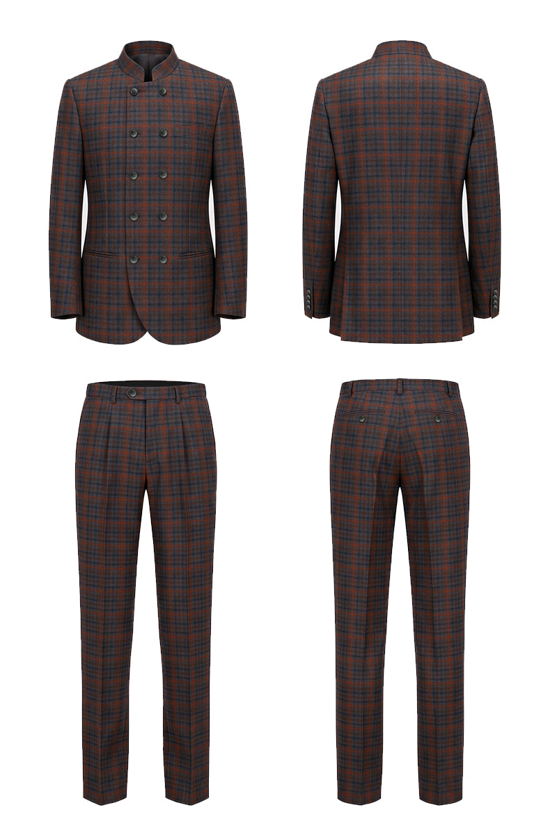 Red Blue 60% Merino Wool Suits