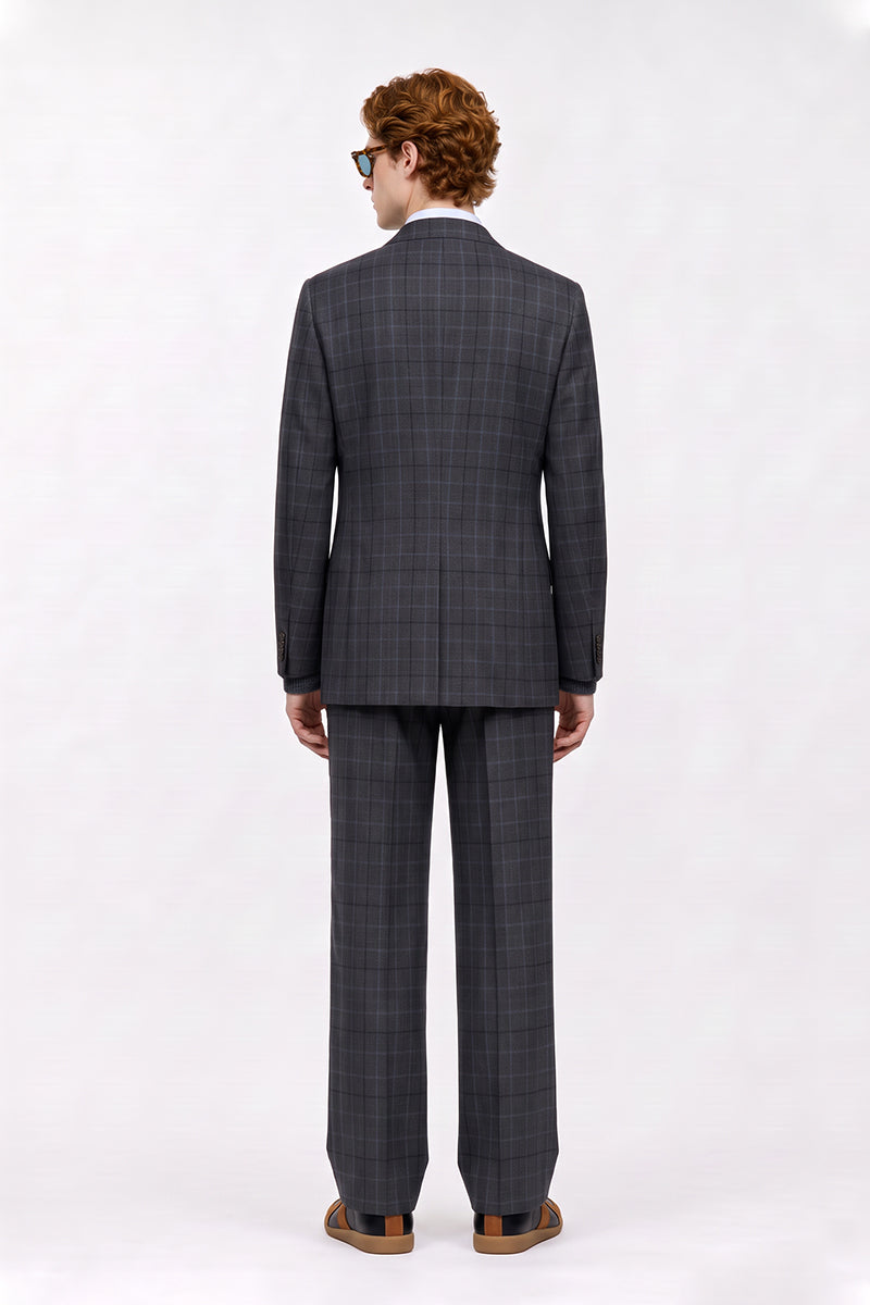 Black Blue 50% Merino Wool Suits