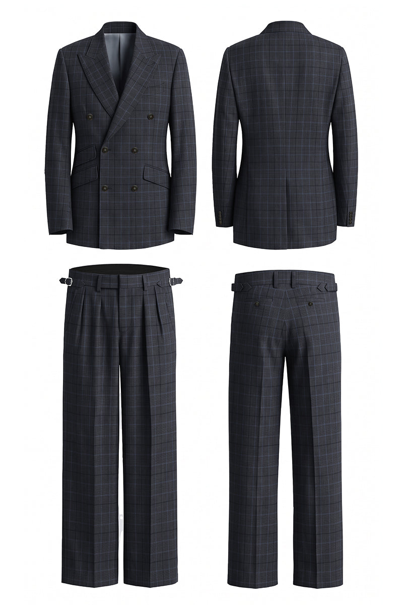 Black Blue 50% Merino Wool Suits