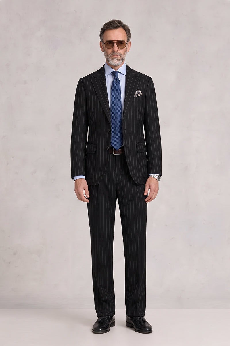 Black 100% Merino Wool Suits