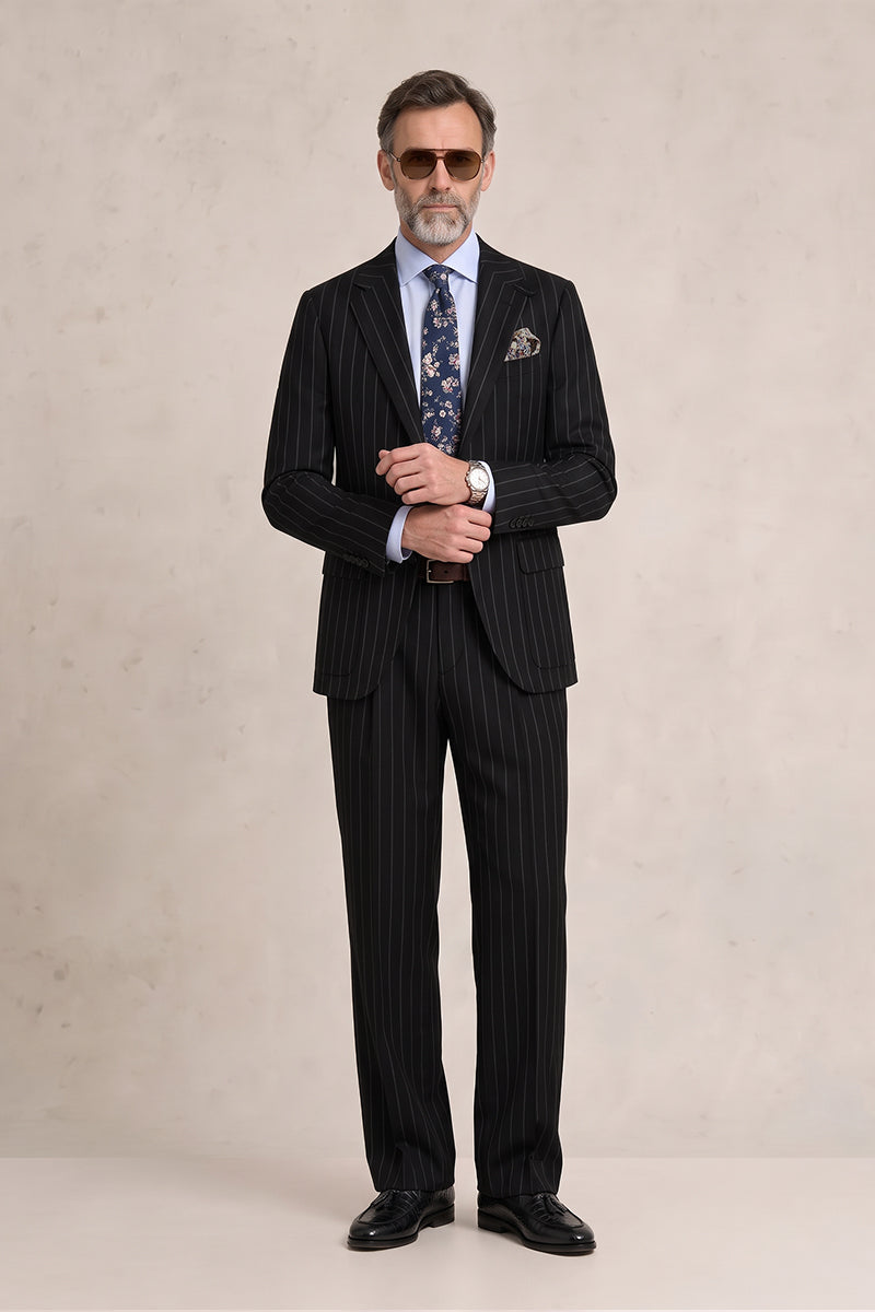 Black 100% Merino Wool Suits