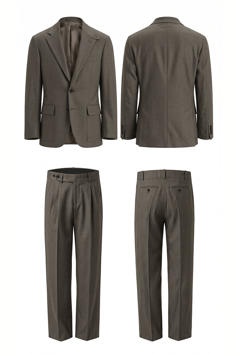 Brown 100% Merino Wool Suits