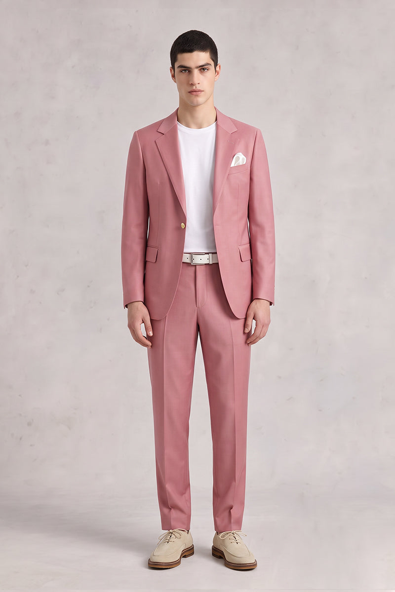 Deep Pink 100% Merino Wool Suits