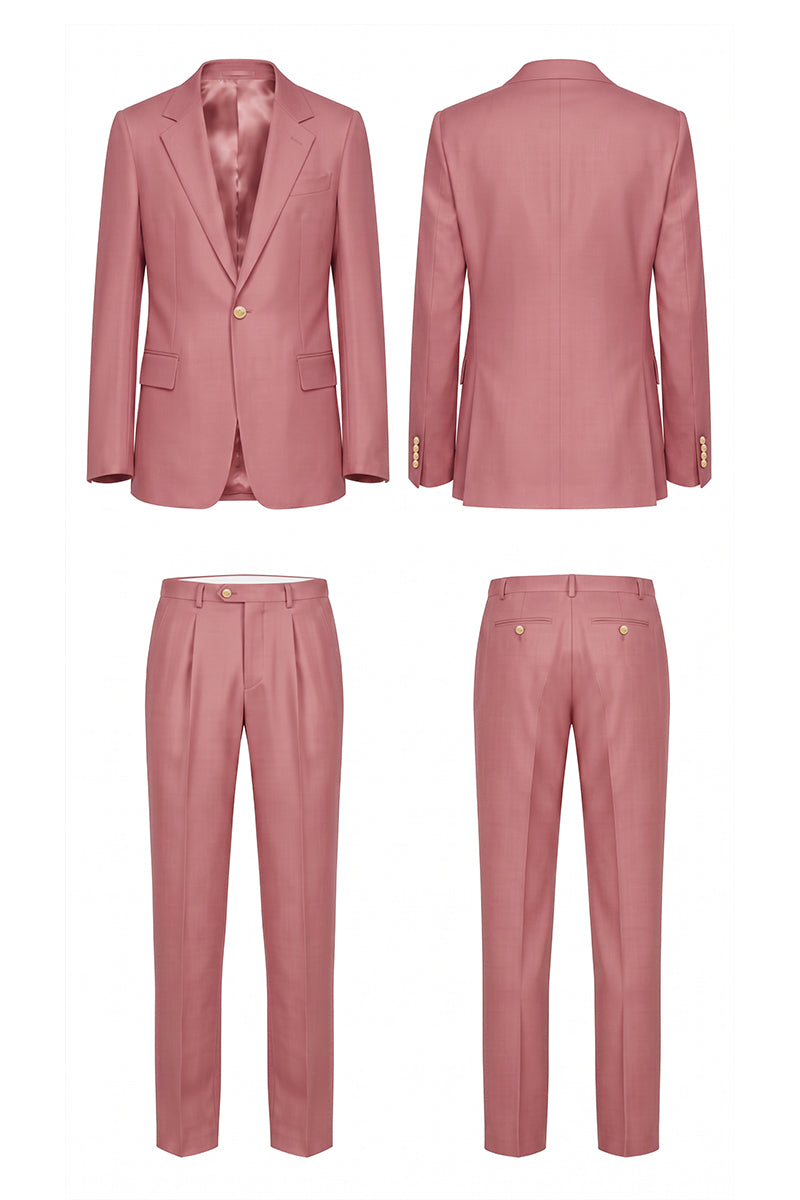 Deep Pink 100% Merino Wool Suits
