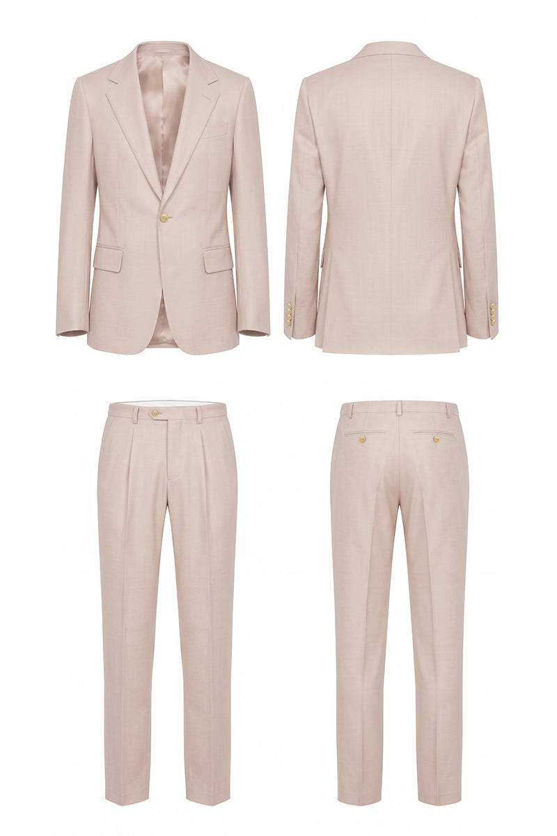 Pink 100% Merino Wool Suits