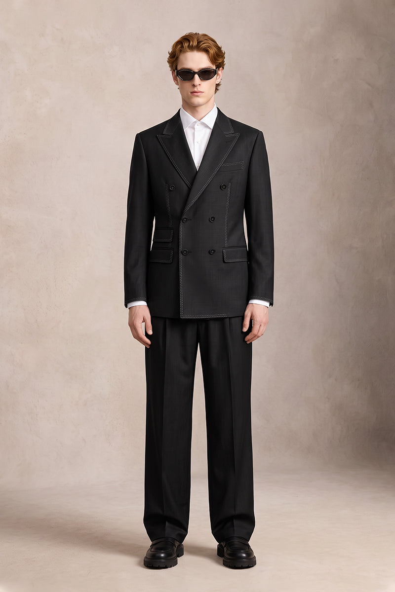 Black 100% Merino Wool Suits