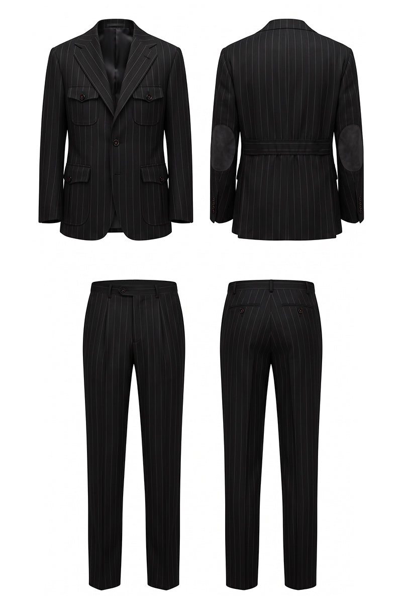 Black 100% Merino Wool Suits