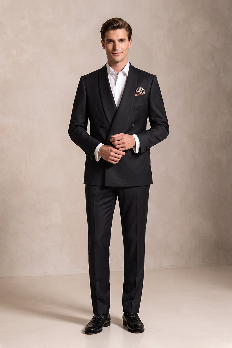 Black 70% Merino Wool Suits