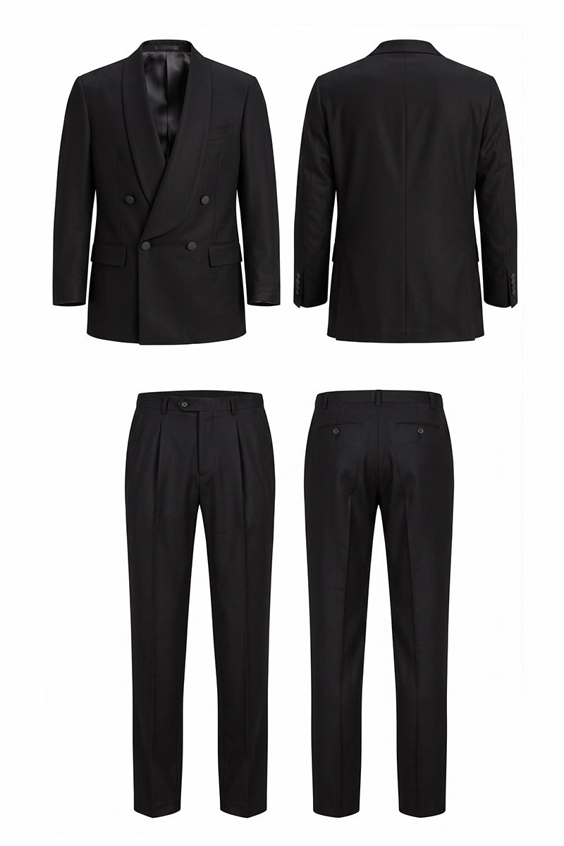Black 70% Merino Wool Suits