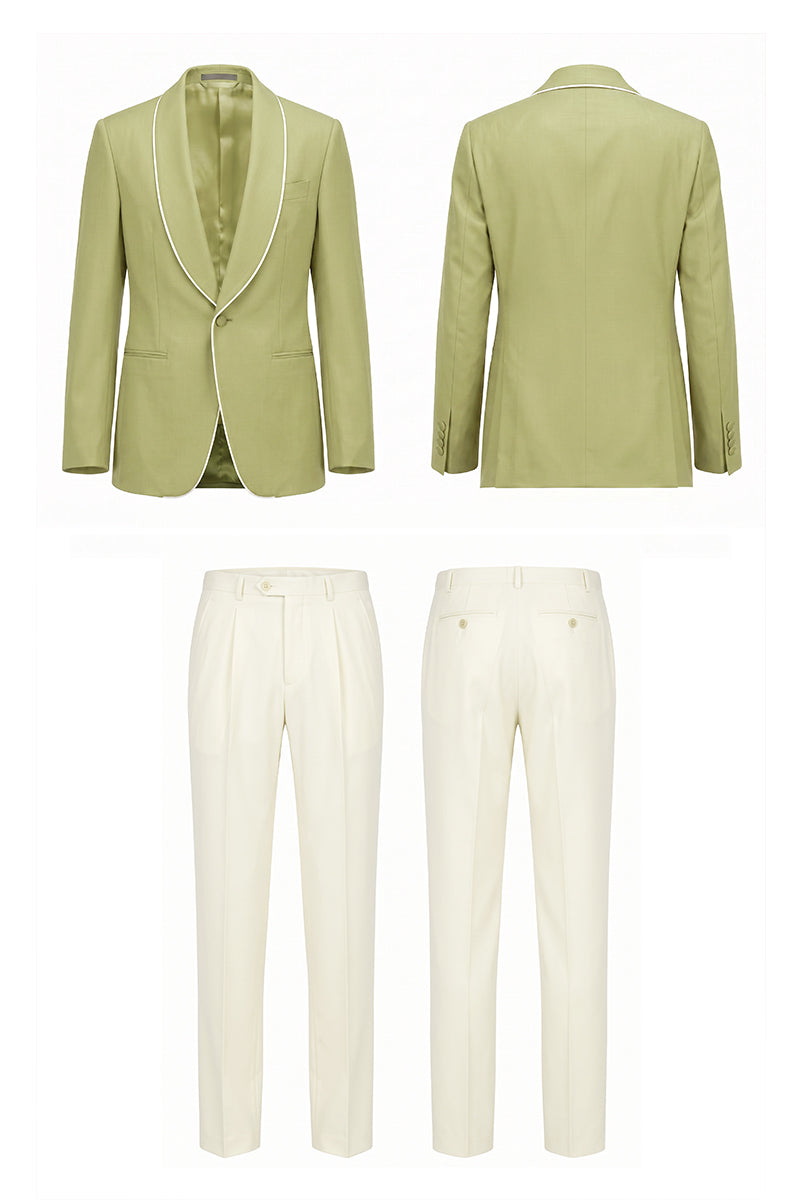 Green 50% Merino Wool Suits