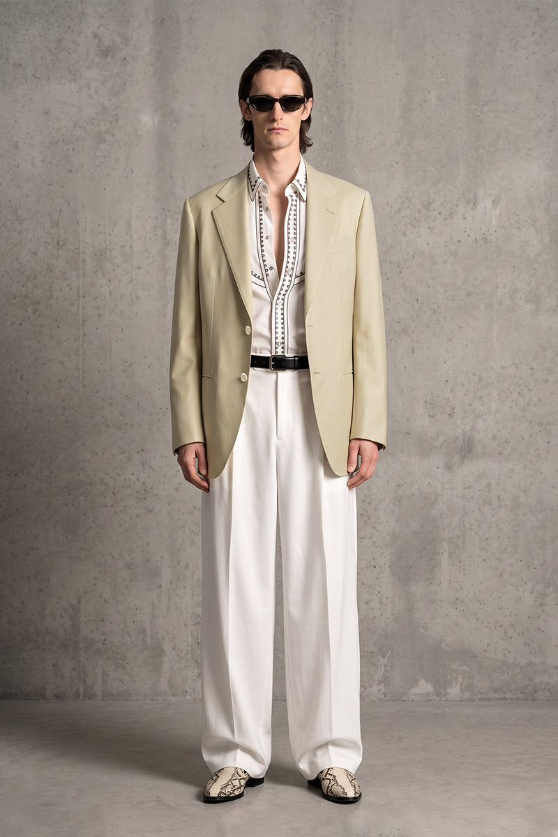 Khaki 100% Merino Wool Blazers