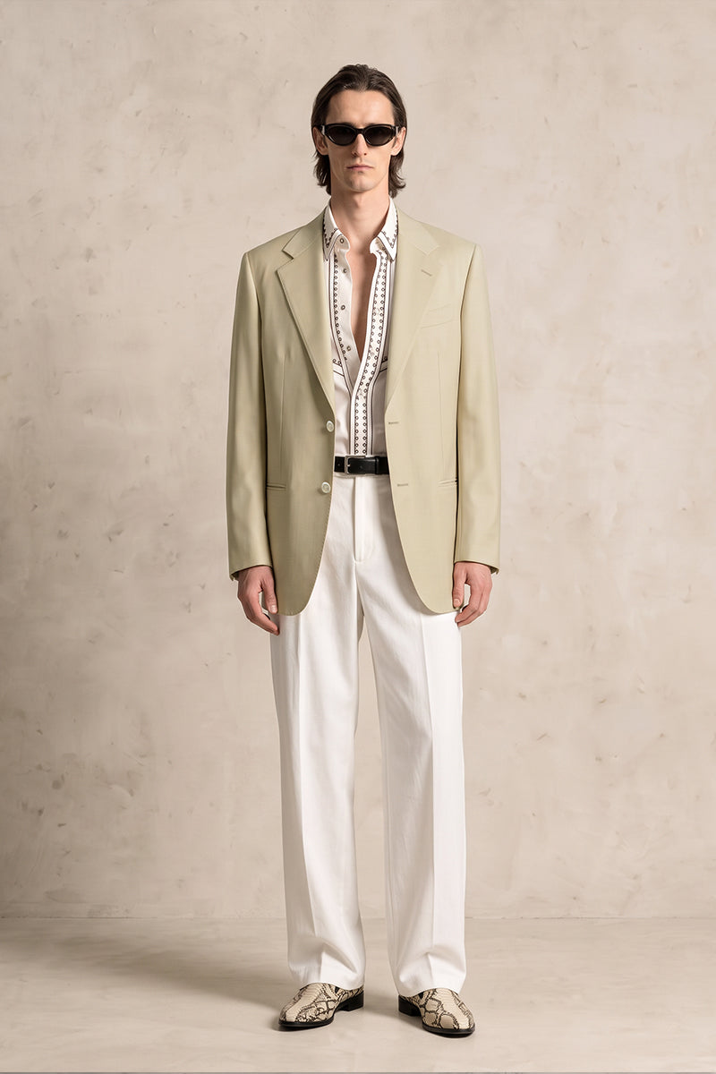 Khaki 100% Merino Wool Blazers