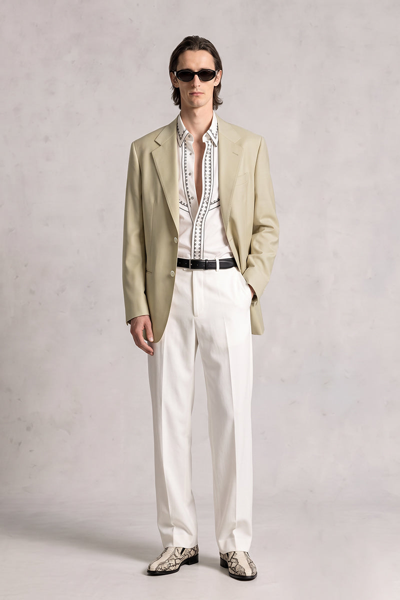 Khaki 100% Merino Wool Blazers