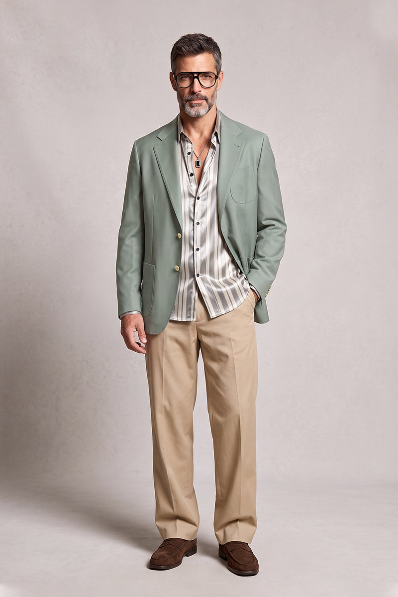 Gray Green 100% Merino Wool Blazers