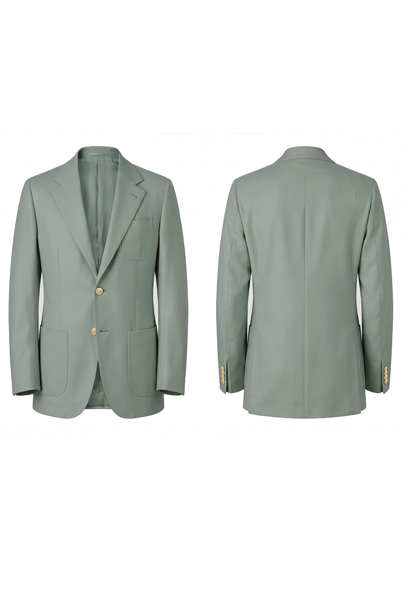 Gray Green 100% Merino Wool Blazers