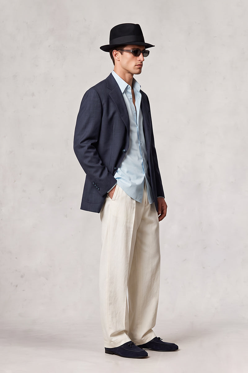Navy Blue 30% Merino Wool Blazers