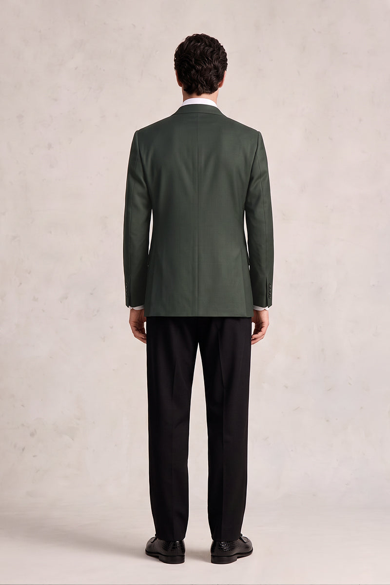 Dark Green 70% Merino Wool Blazers