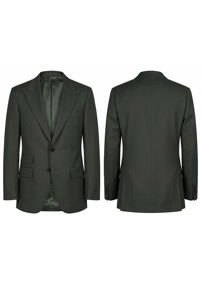 Dark Green 70% Merino Wool Blazers