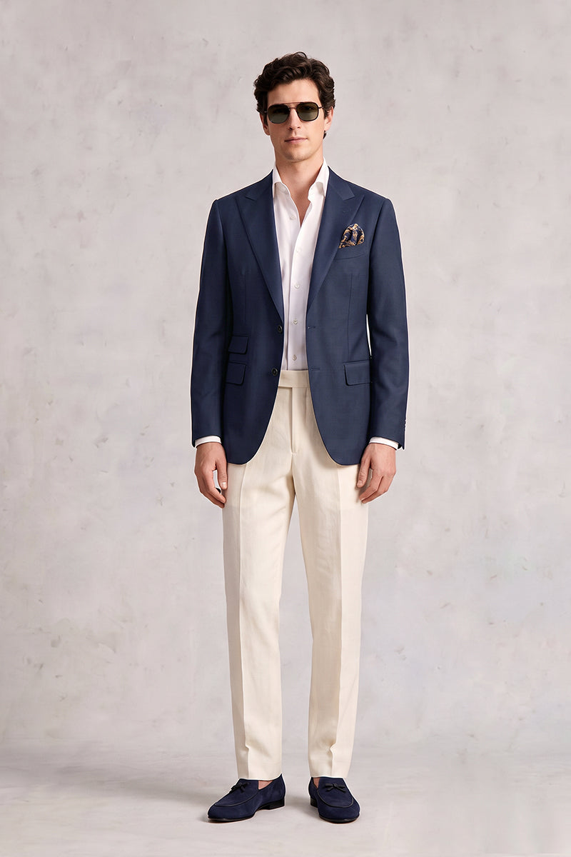 Navy Blue 70% Merino Wool Blazers