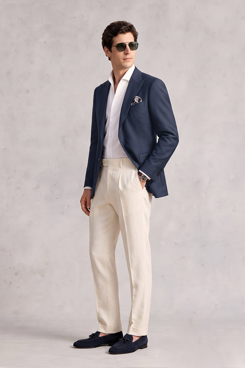 Navy Blue 70% Merino Wool Blazers