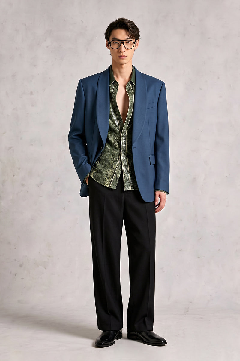Dark Blue 30% Merino Wool Blazers