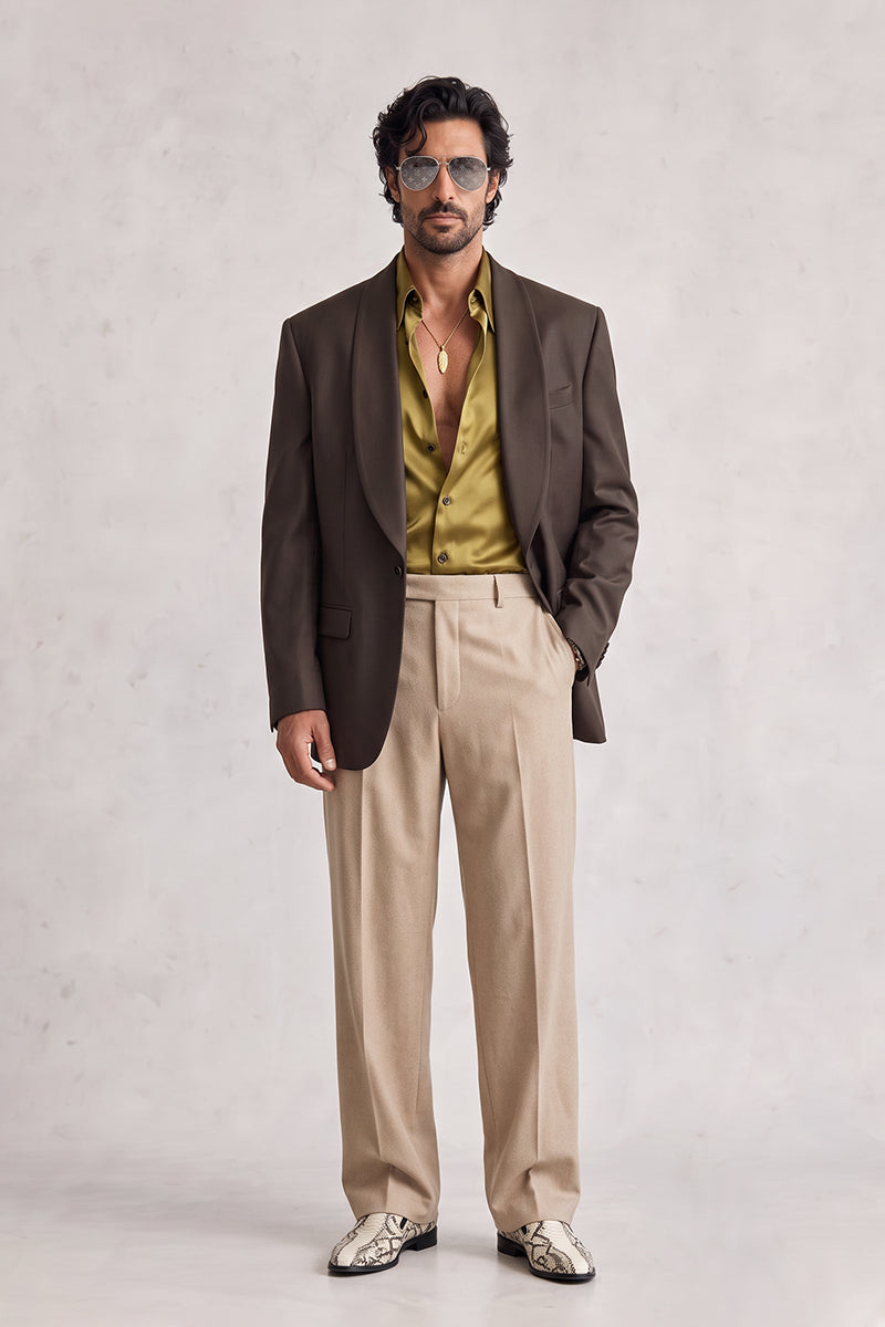 Brown 50% Merino Wool Blazers