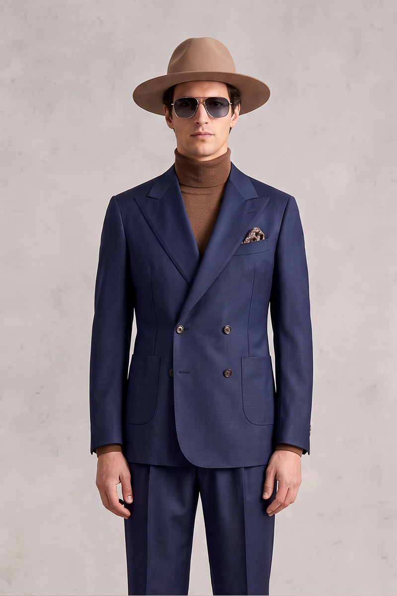 Navy Blue 55% Merino Wool Suits
