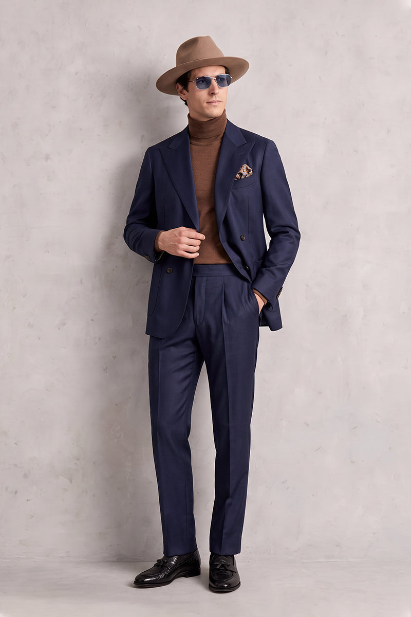 Navy Blue 55% Merino Wool Suits