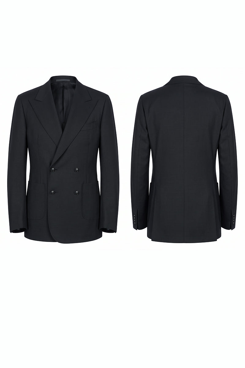 Black 70% Merino Wool Blazers