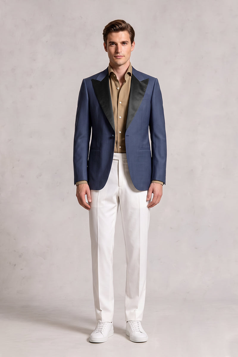 Dark Blue 70% Merino Wool Blazers