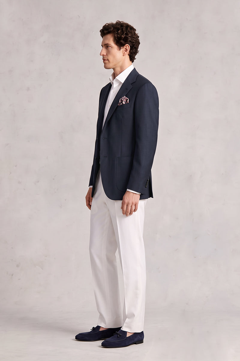 Navy Blue 50% Merino Wool Blazers