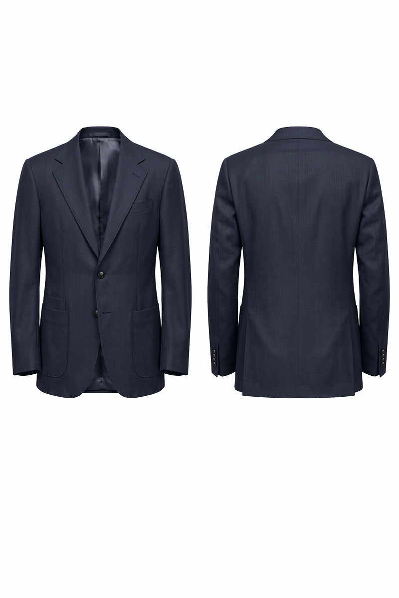 Navy Blue 50% Merino Wool Blazers