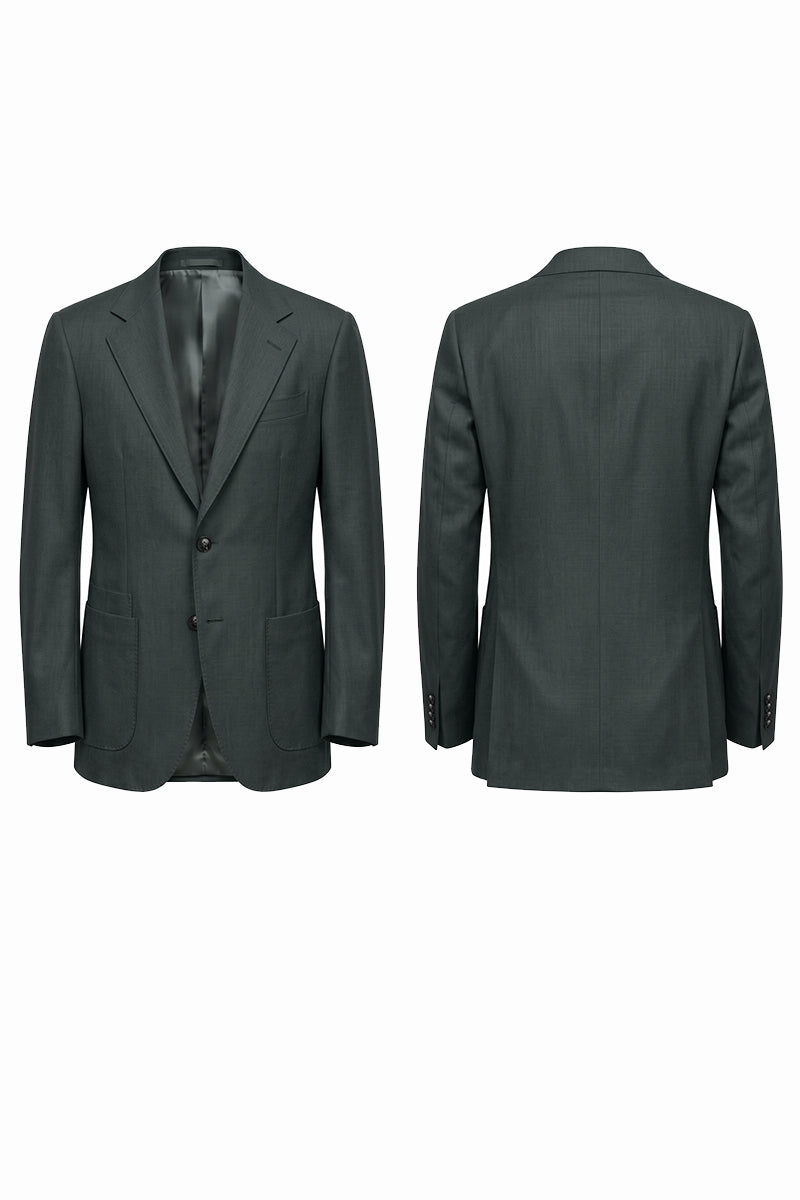 Dark Green 50% Merino Wool Blazers