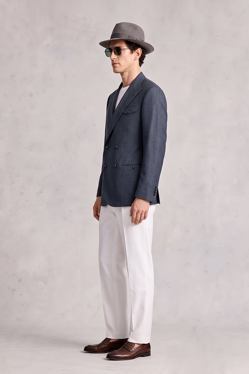 Navy Blue 50% Merino Wool Blazers