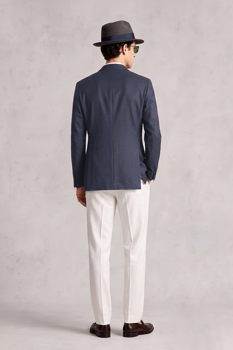 Navy Blue 50% Merino Wool Blazers