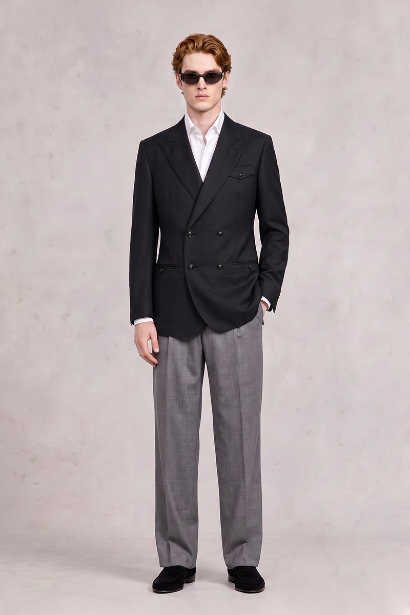 Black 50% Merino Wool Blazers