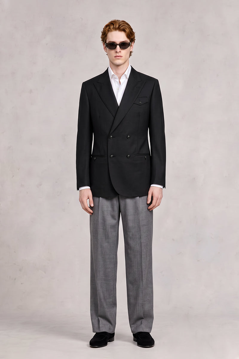 Black 50% Merino Wool Blazers