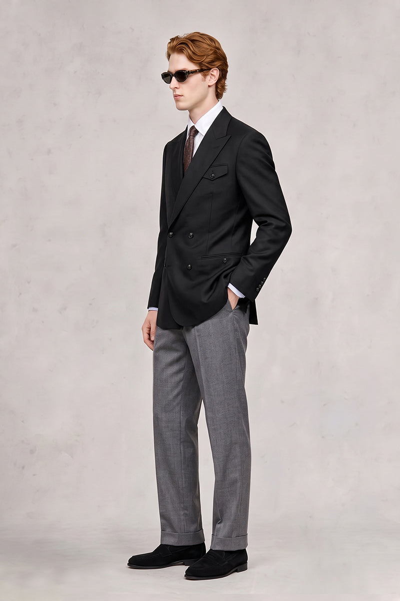 Black 50% Merino Wool Blazers
