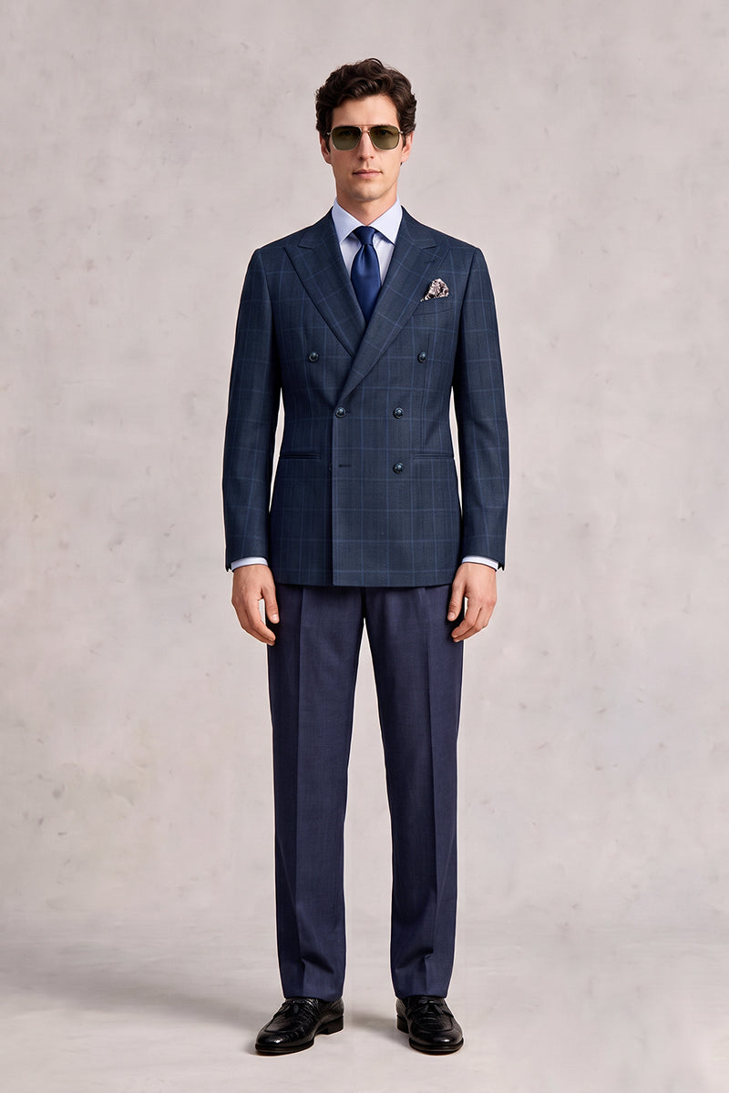 Navy Blue 100% Merino Wool Suits