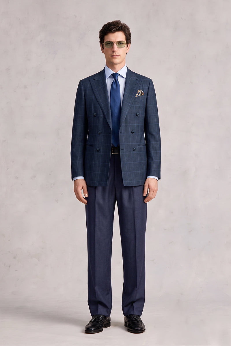 Navy Blue 100% Merino Wool Suits
