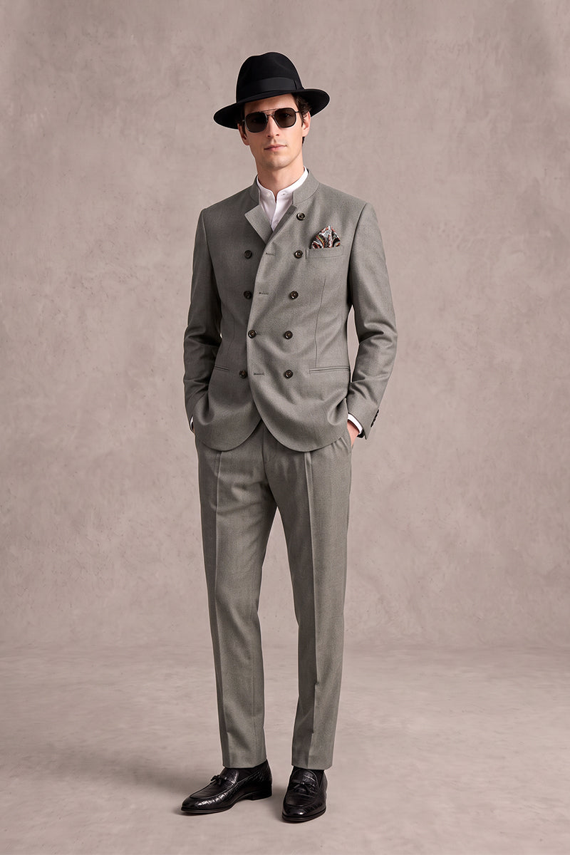 Gray 100% Merino Wool Suits