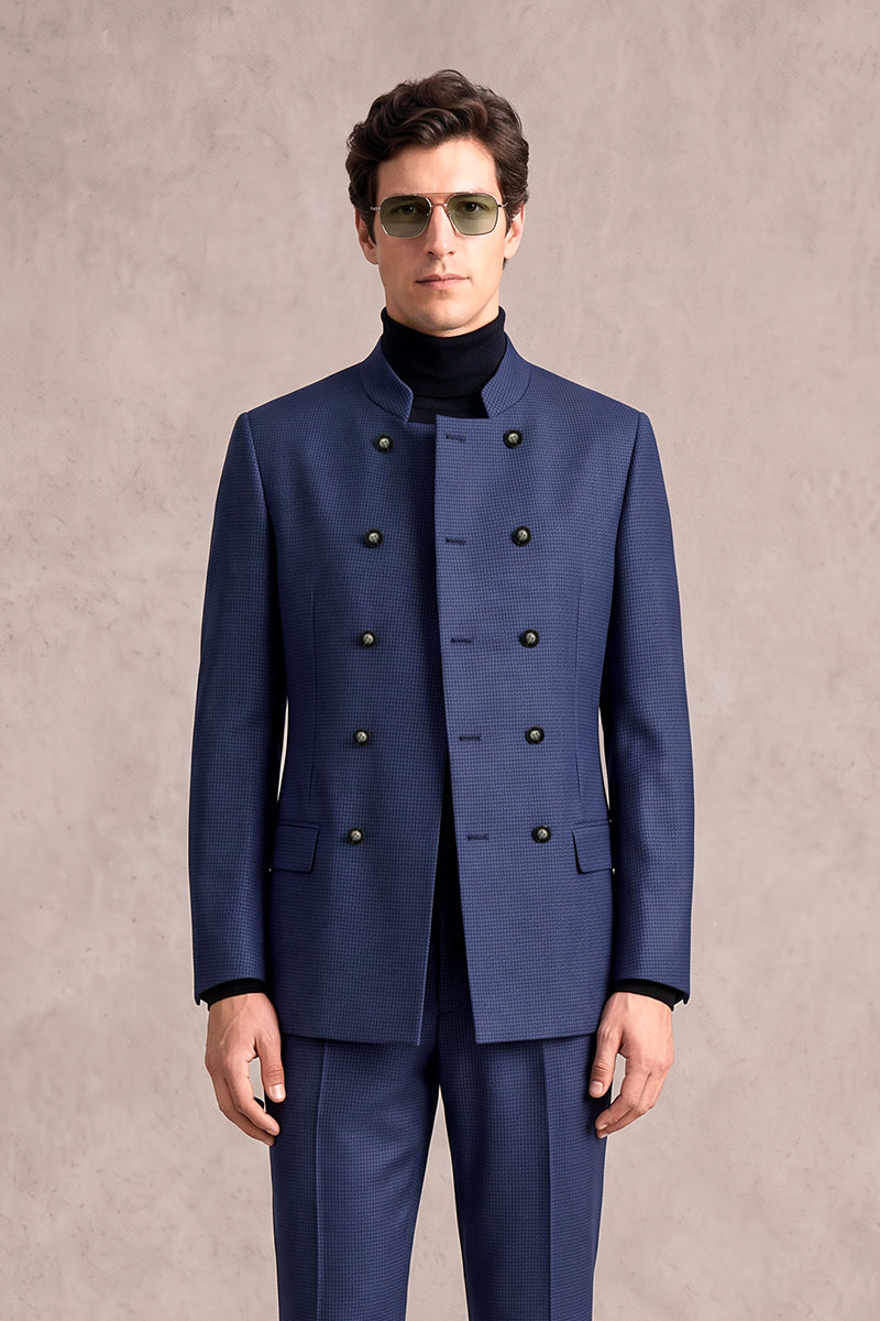 Dark Blue 100% Merino Wool Suits