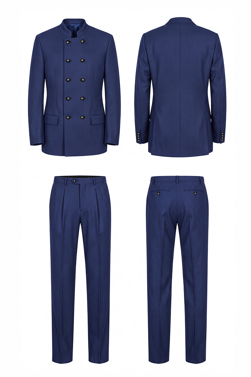 Dark Blue 100% Merino Wool Suits