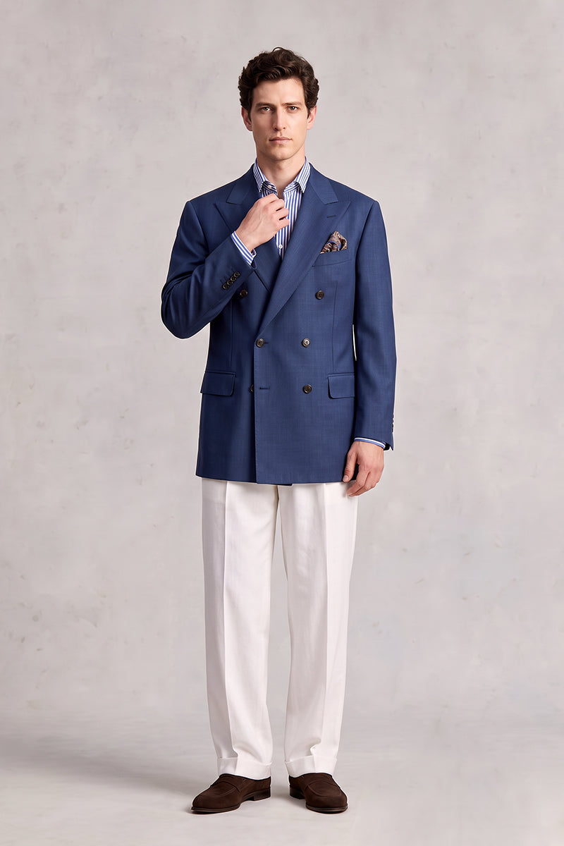 Dark Blue 70% Merino Wool Blazers