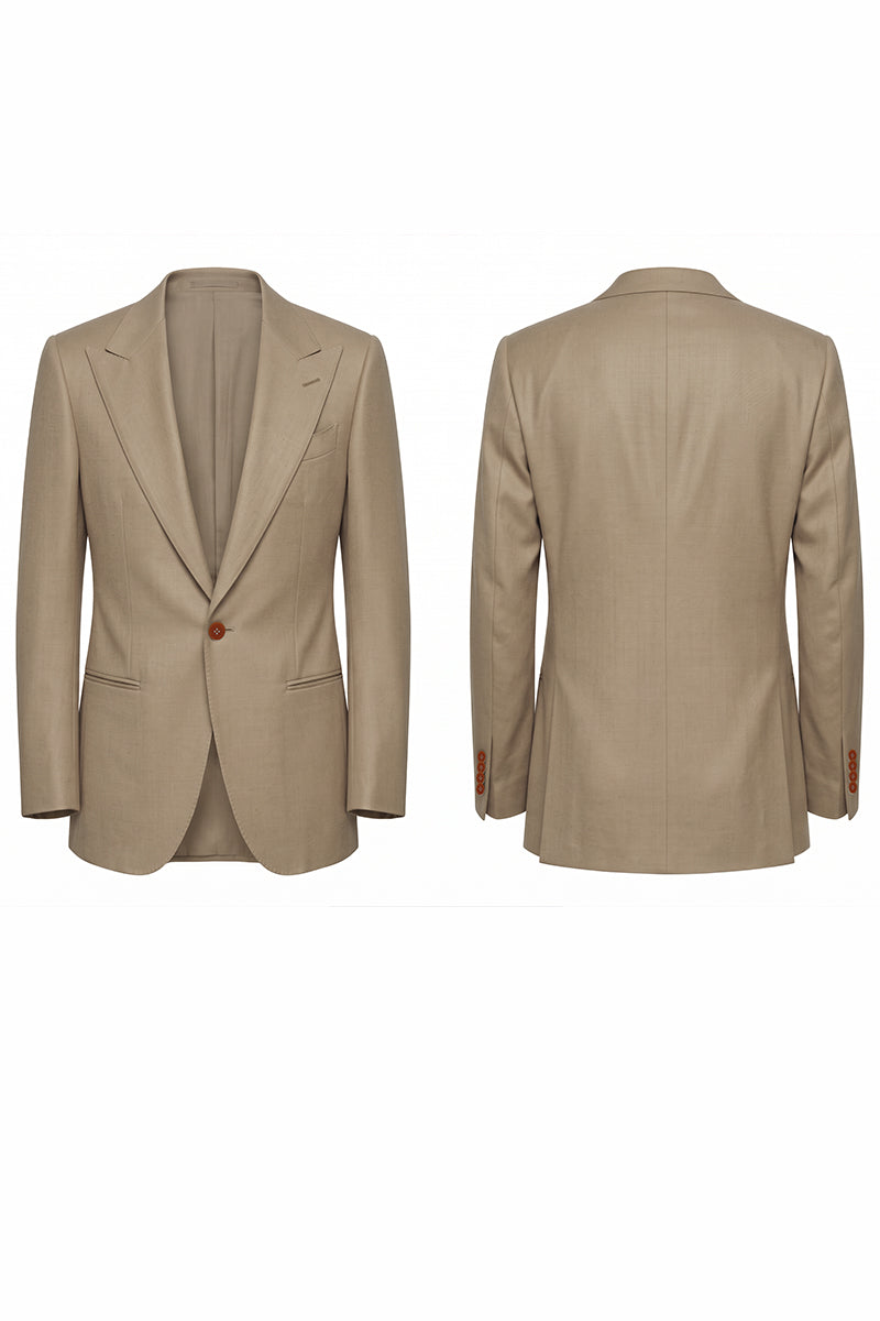 Khaki Yellow 50% Merino Wool Blazers