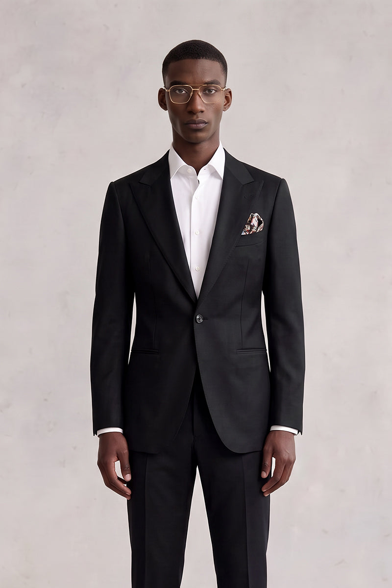 Black 50% Merino Wool Blazers