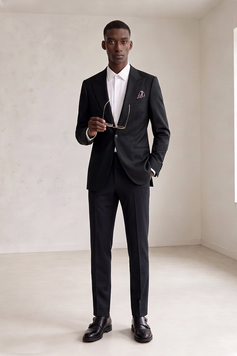 Black 50% Merino Wool Blazers