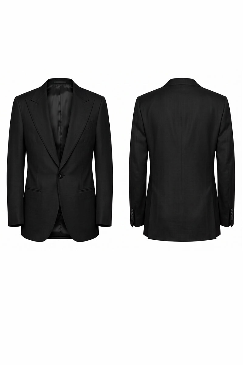 Black 50% Merino Wool Blazers