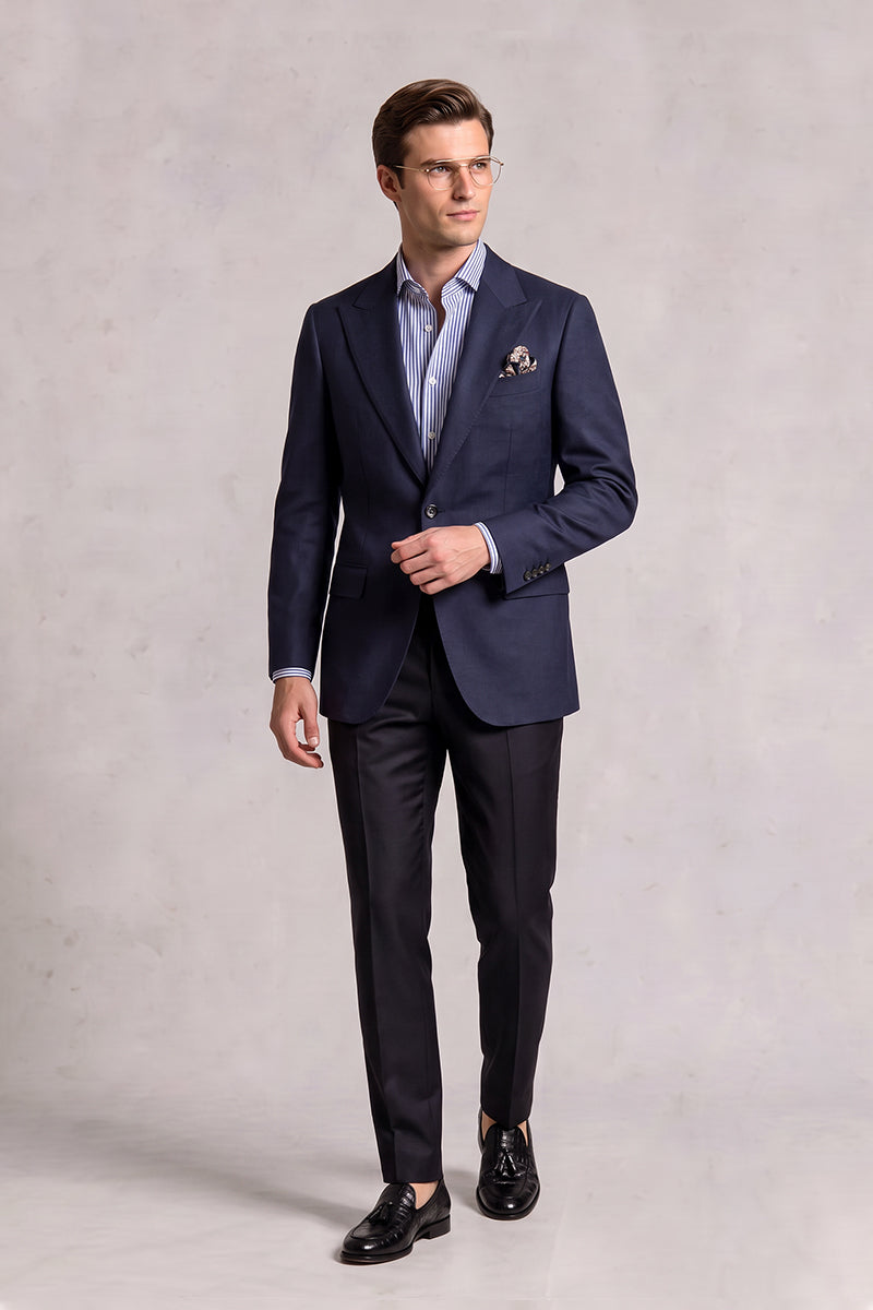 Navy Blue 70% Merino Wool Blazers